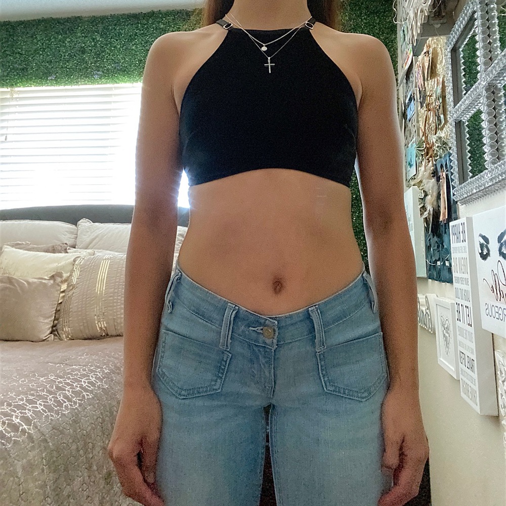 Black Velvet Crop Top